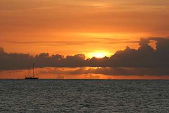 This photo of a sunset off the coast of Dominica was taken by photographer Erik Dolle of Saint Maarten in the Netherlands Antilles. 